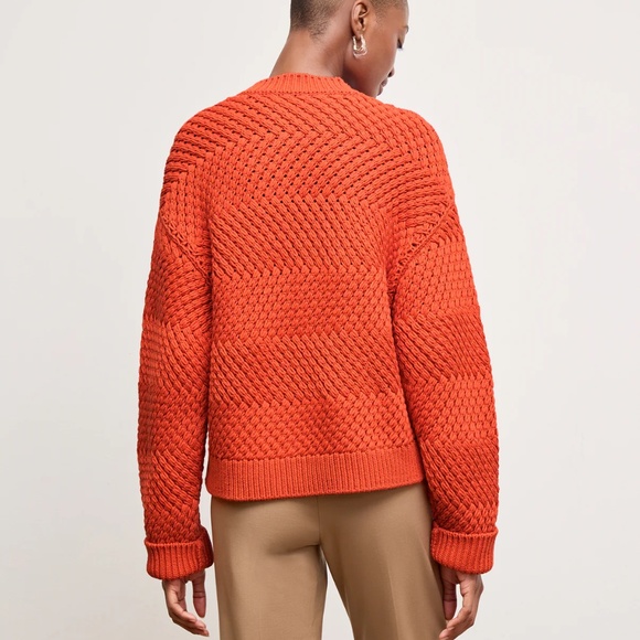 M.M. Lafleur Kiki Textured Chunky Knit Sweater in Valencia Size Medium - Picture 2 of 7